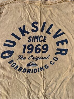 Quiksilver mustard yellow Short-Sleeve Tee with Black Logos